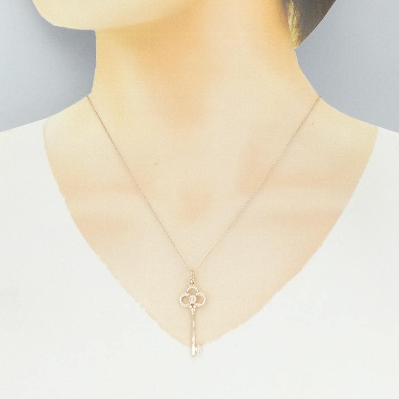 ティファニー クラウン キー ネックレス 0.11CT