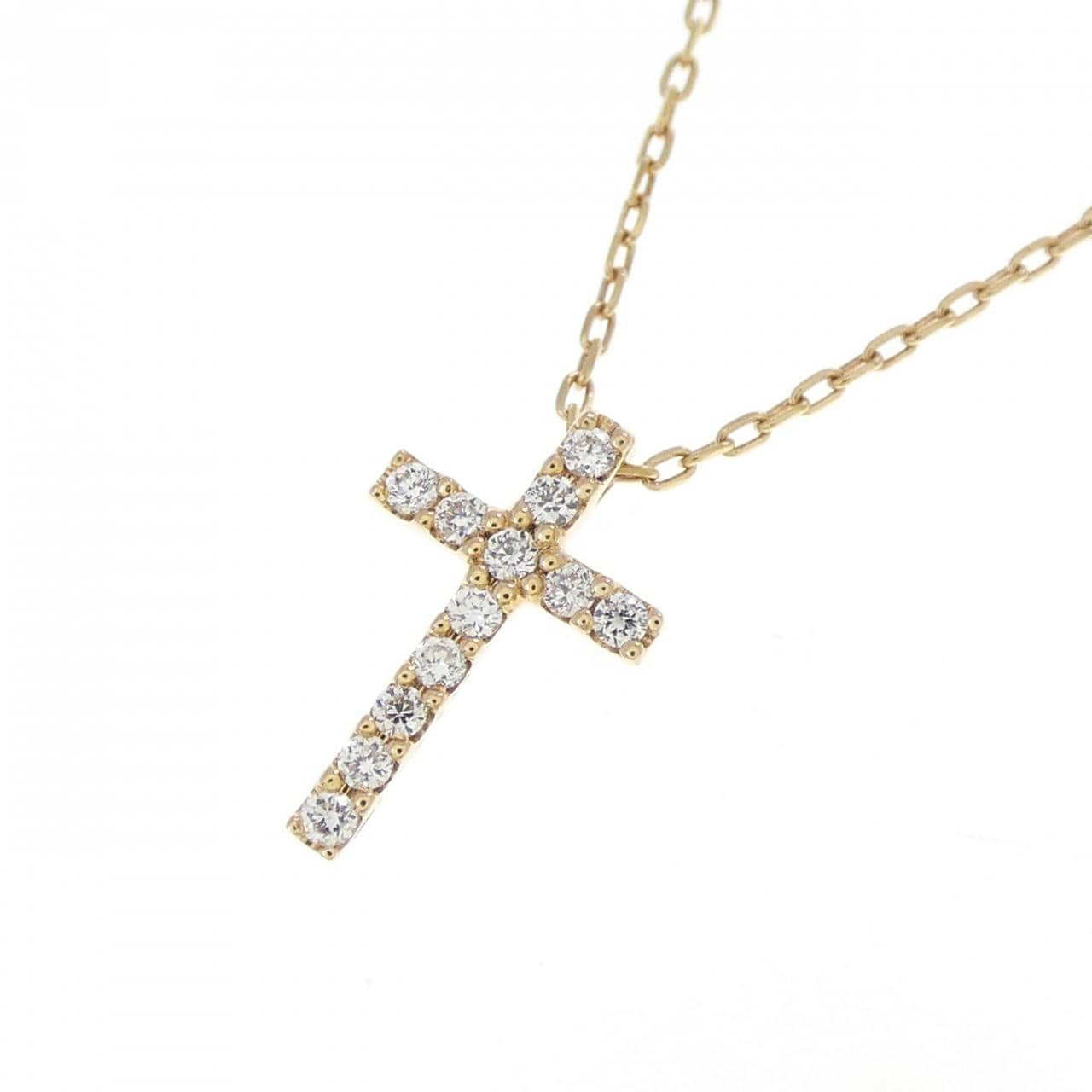 スタージュエリー クロス ダイヤモンド ネックレス 0.03CT
