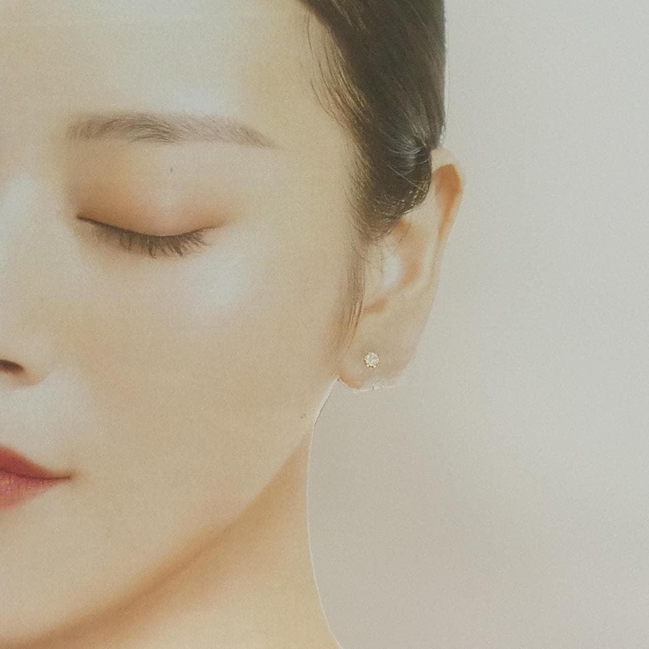 K18YG ソリティア ダイヤモンド ピアス 0.16CT 片耳