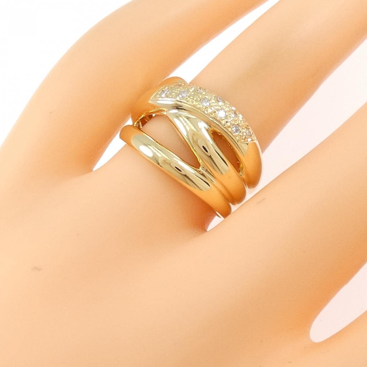 K18YG ダイヤモンド リング 0.125CT