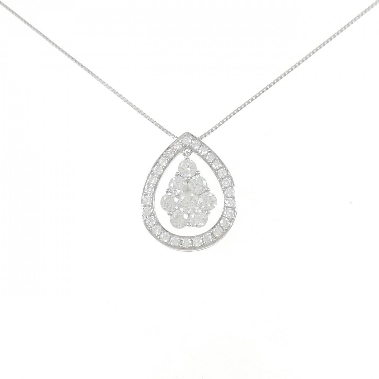 K18WG ダイヤモンド ネックレス 2.00CT