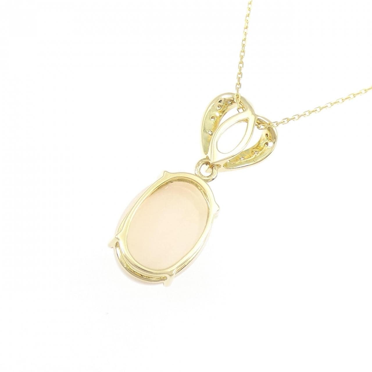 K18YG ハート サンゴ ネックレス 4.89CT