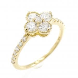 K18YG フラワー ダイヤモンド リング 0.501CT