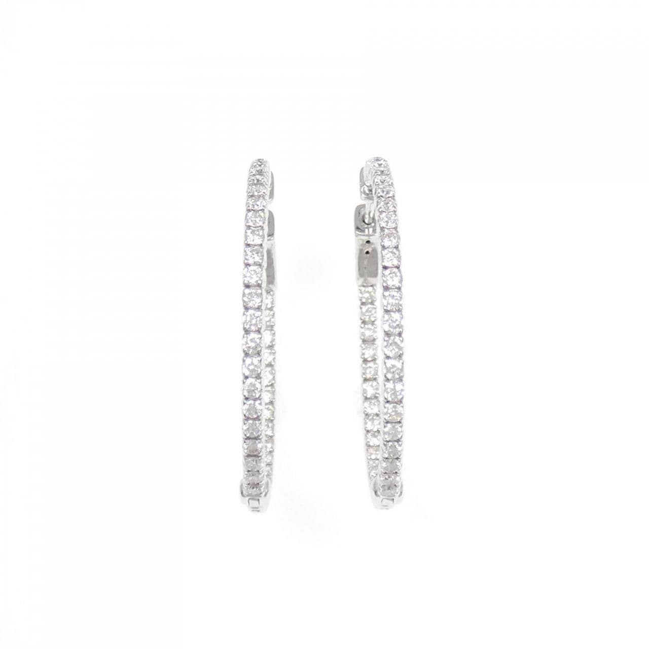 18KWG Diamond Hoop Earrings 2.00CT