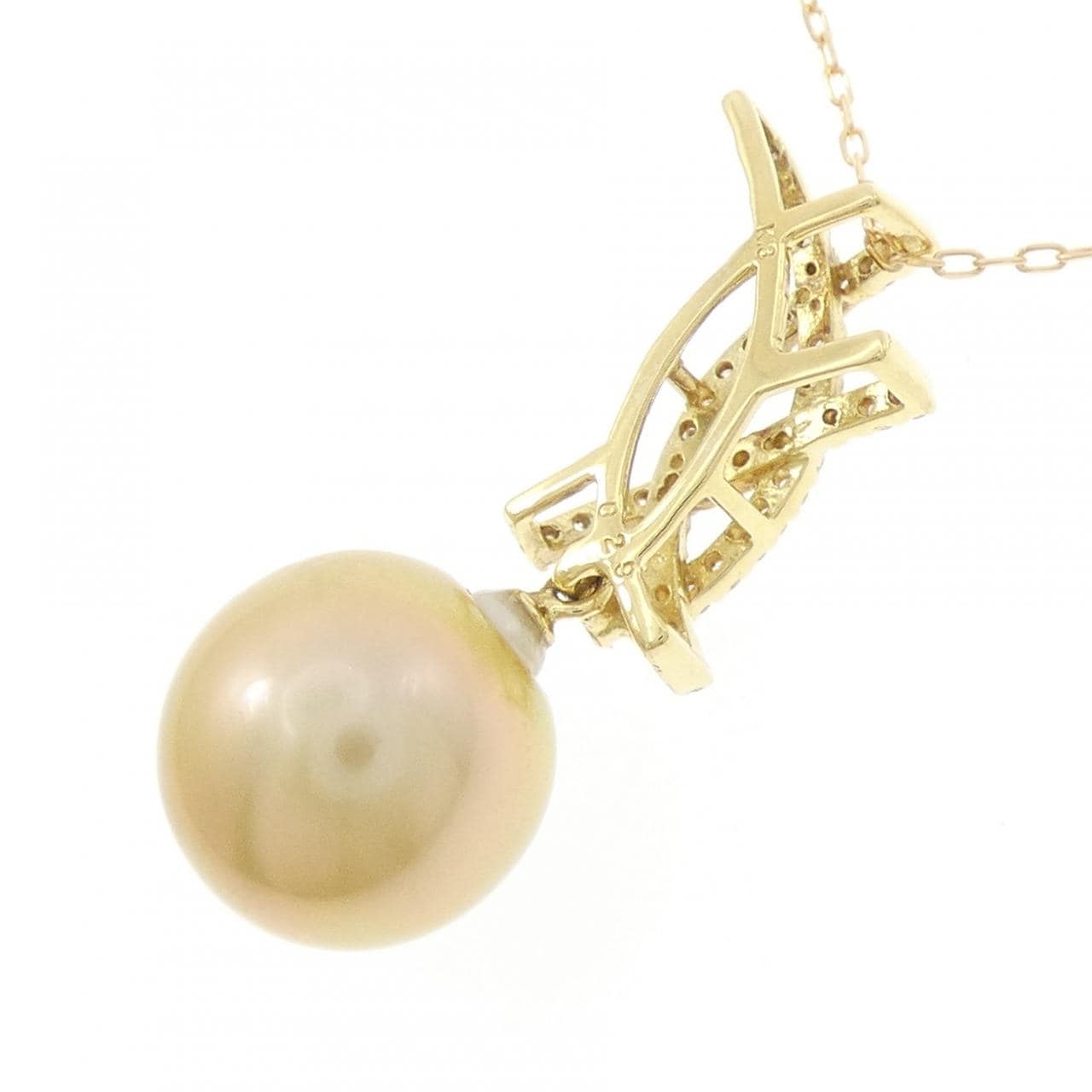 K18YG 白蝶パール ネックレス