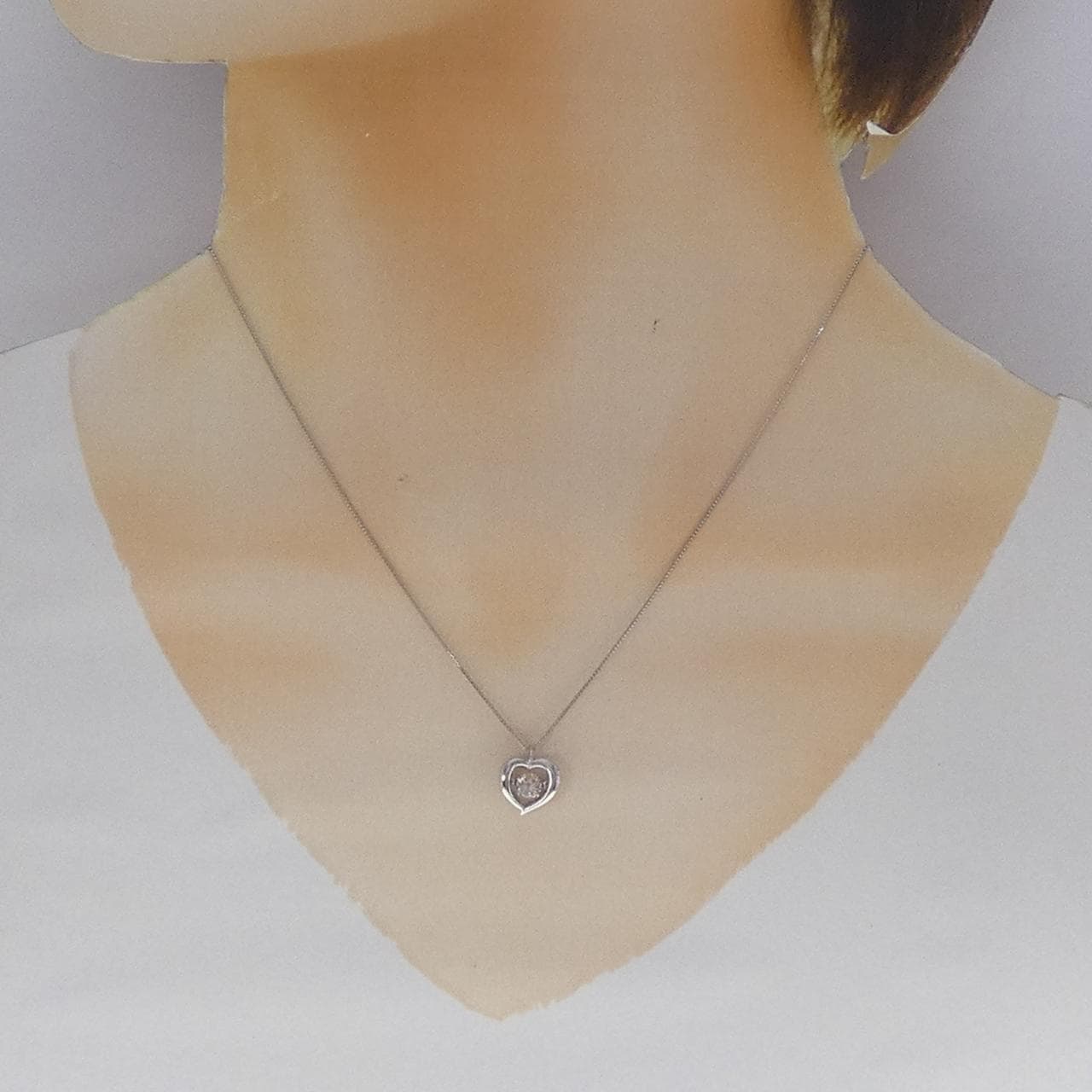 PT900/PT850 ハート ダイヤモンド ネックレス 0.30CT