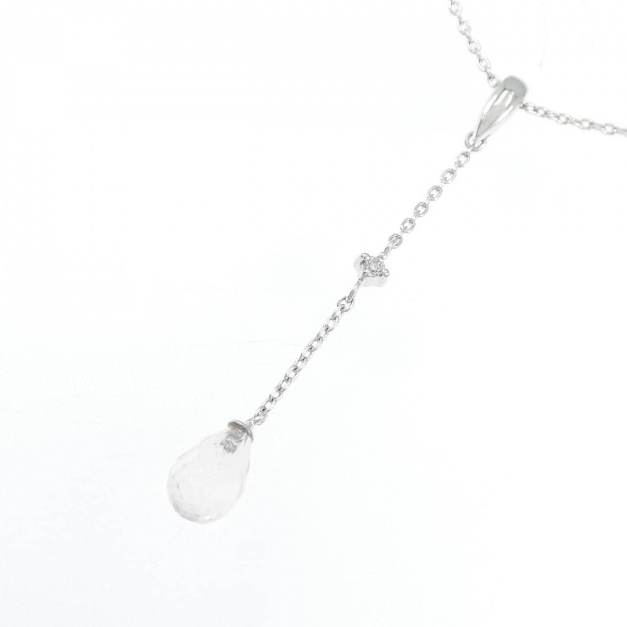 K18WG クオーツ ネックレス