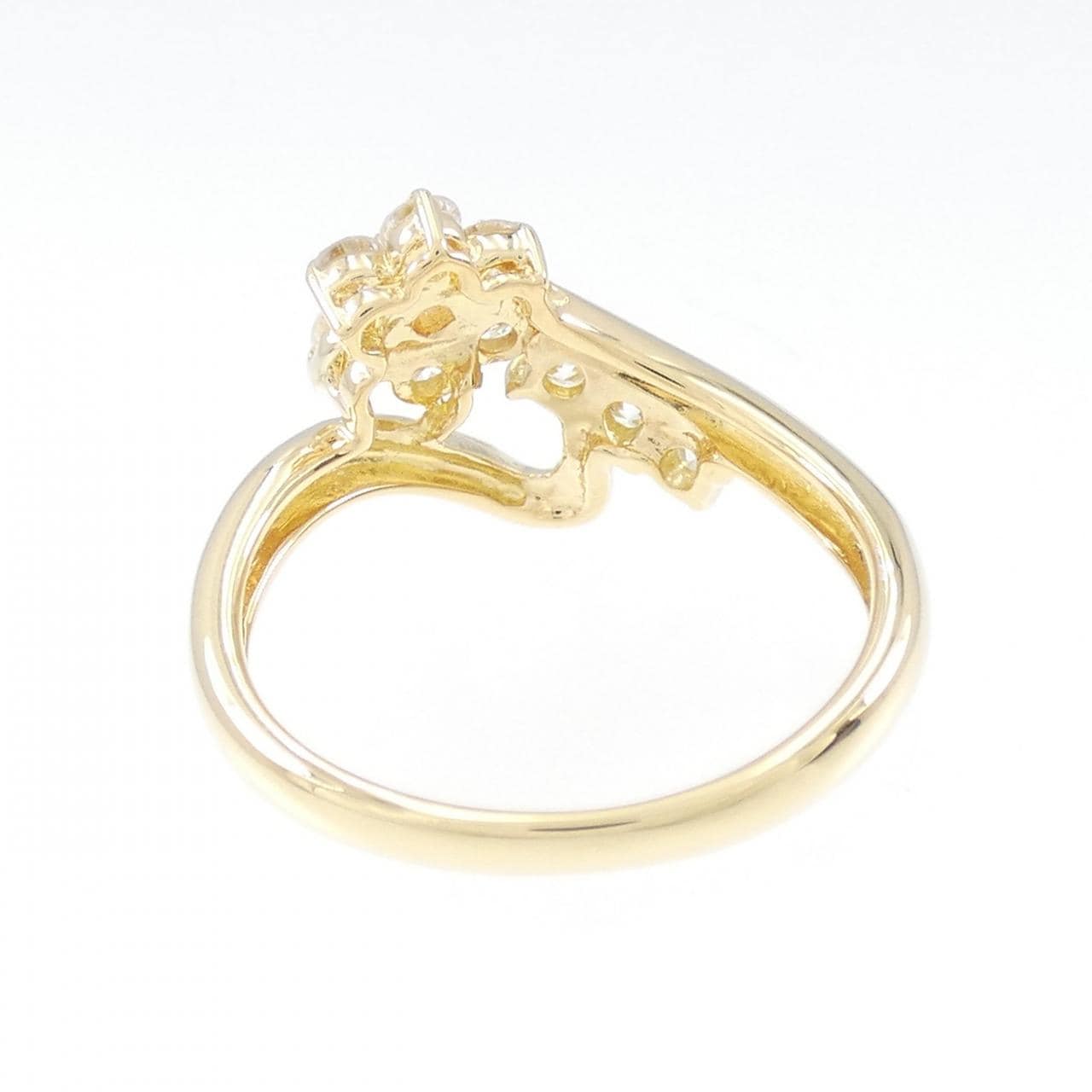 K18YG花朵钻石戒指0.50CT