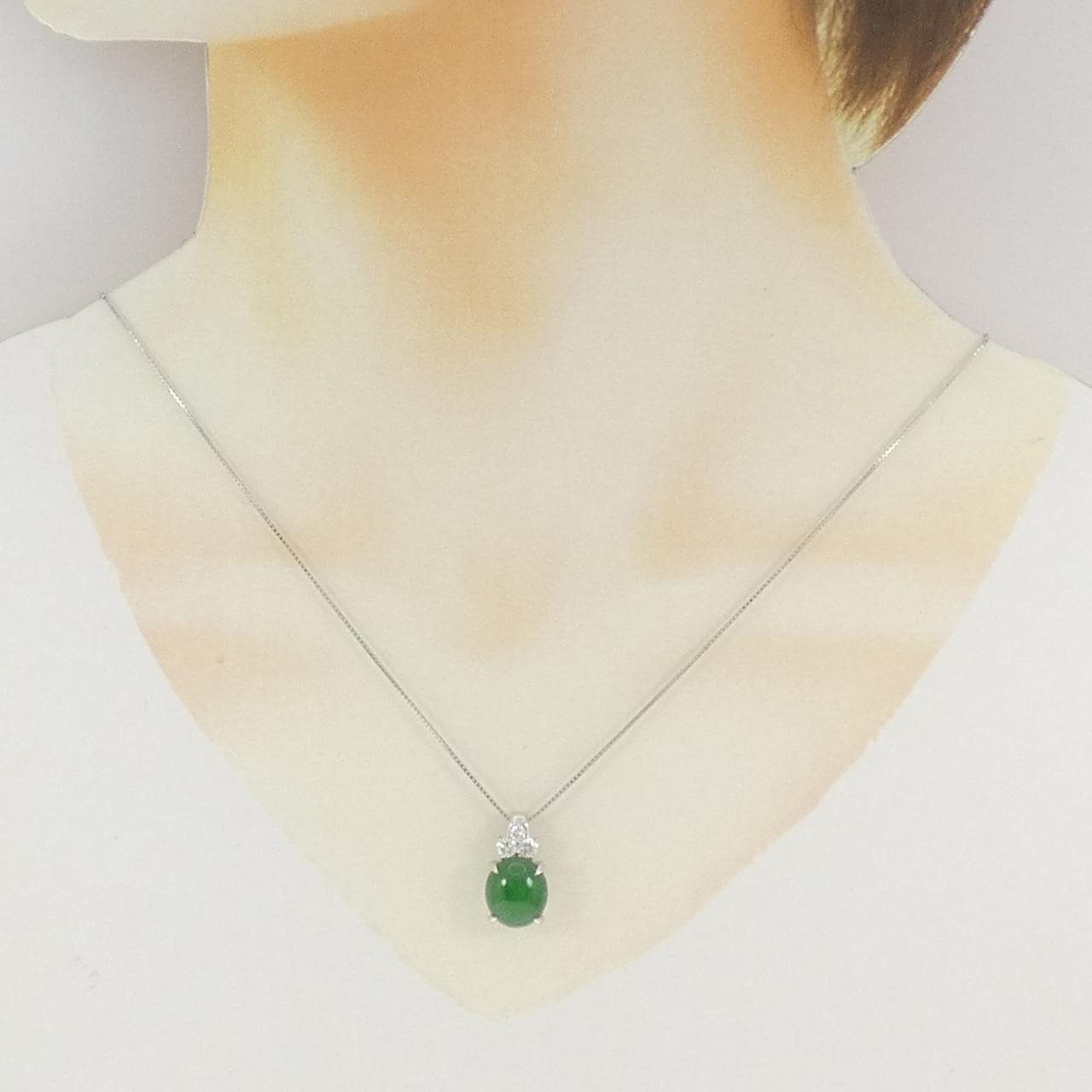 PT900/PT850 ヒスイ ネックレス 5.24CT