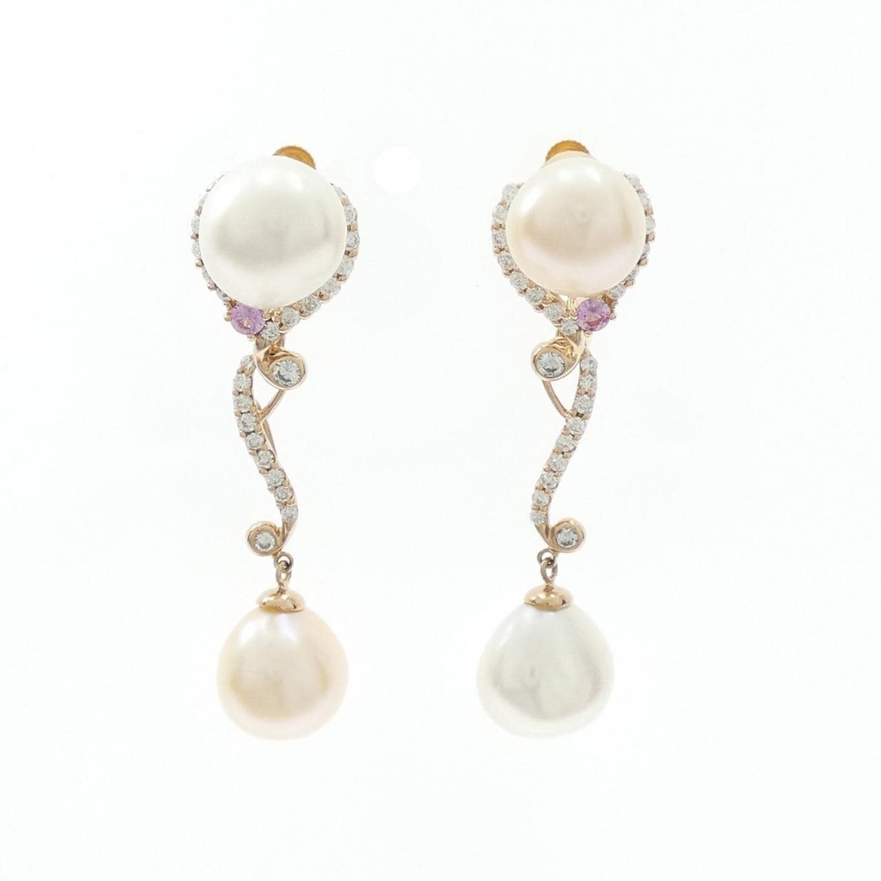 K18YG/K18PG 2WAY 淡水パール イヤリング