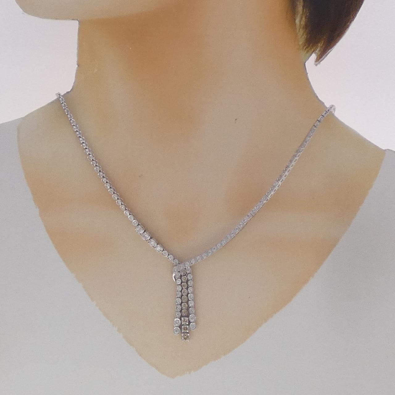 K18WG ダイヤモンド ネックレス 25.0CT