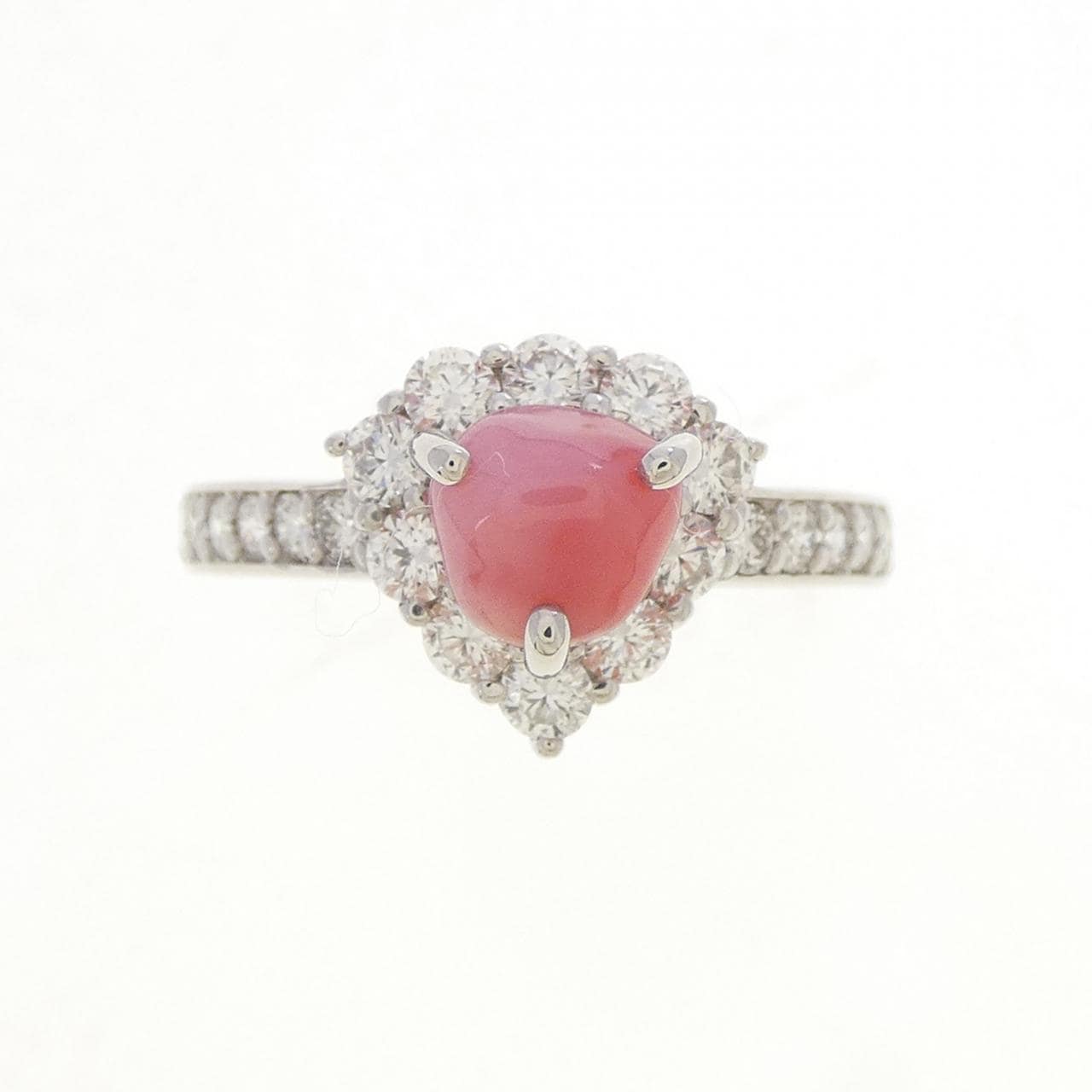PT900 ハート コンクパール リング 0.88CT