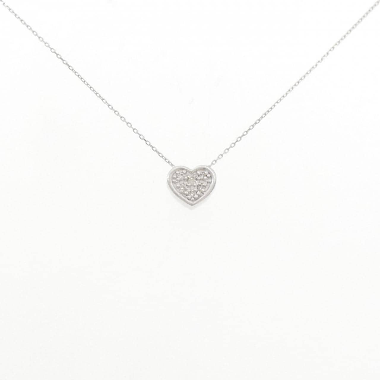 K18WG ハート ダイヤモンド ネックレス 0.06CT