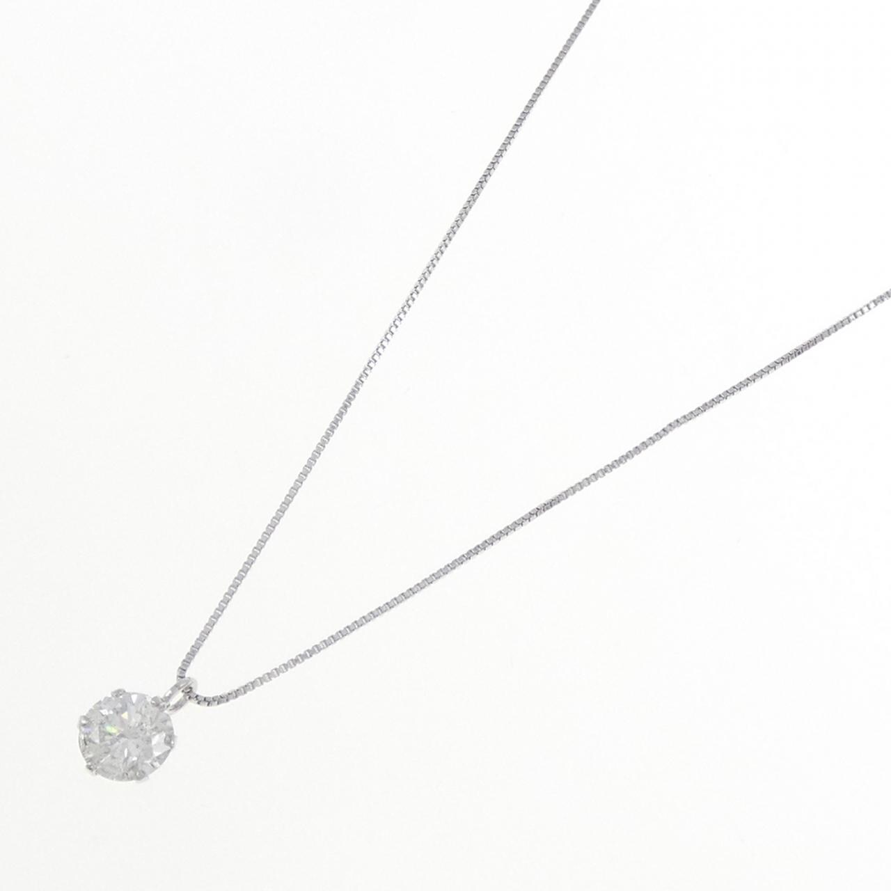 K18WG ソリティア ダイヤモンド ネックレス 0.370CT