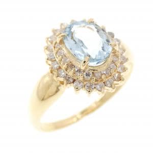K18YG アクアマリン リング 0.80CT