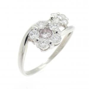 PT900 フラワー ピンクダイヤモンド リング 0.102CT