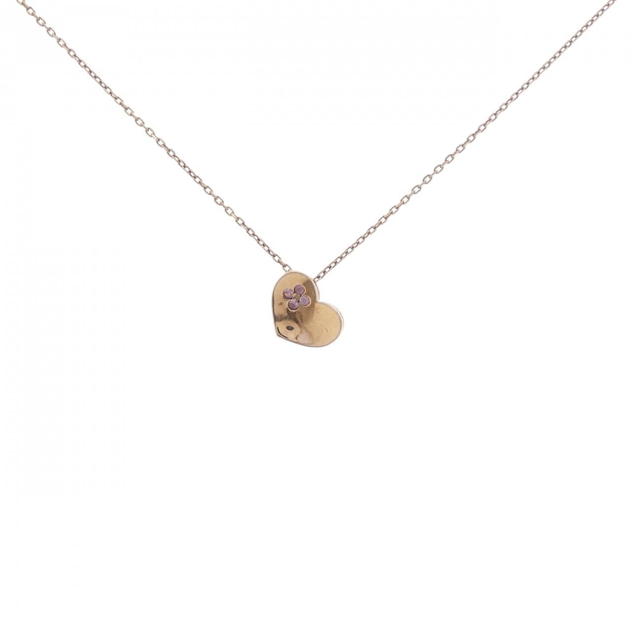 K10PG ハート ダイヤモンド ネックレス 0.02CT
