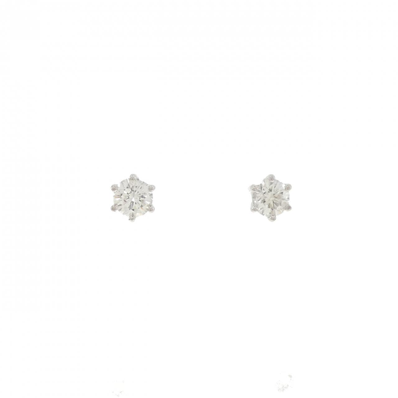 PT900 ソリティア ダイヤモンド ピアス 0.50CT