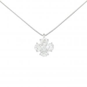 PT900/PT850 フラワー ダイヤモンド ネックレス 1.00CT