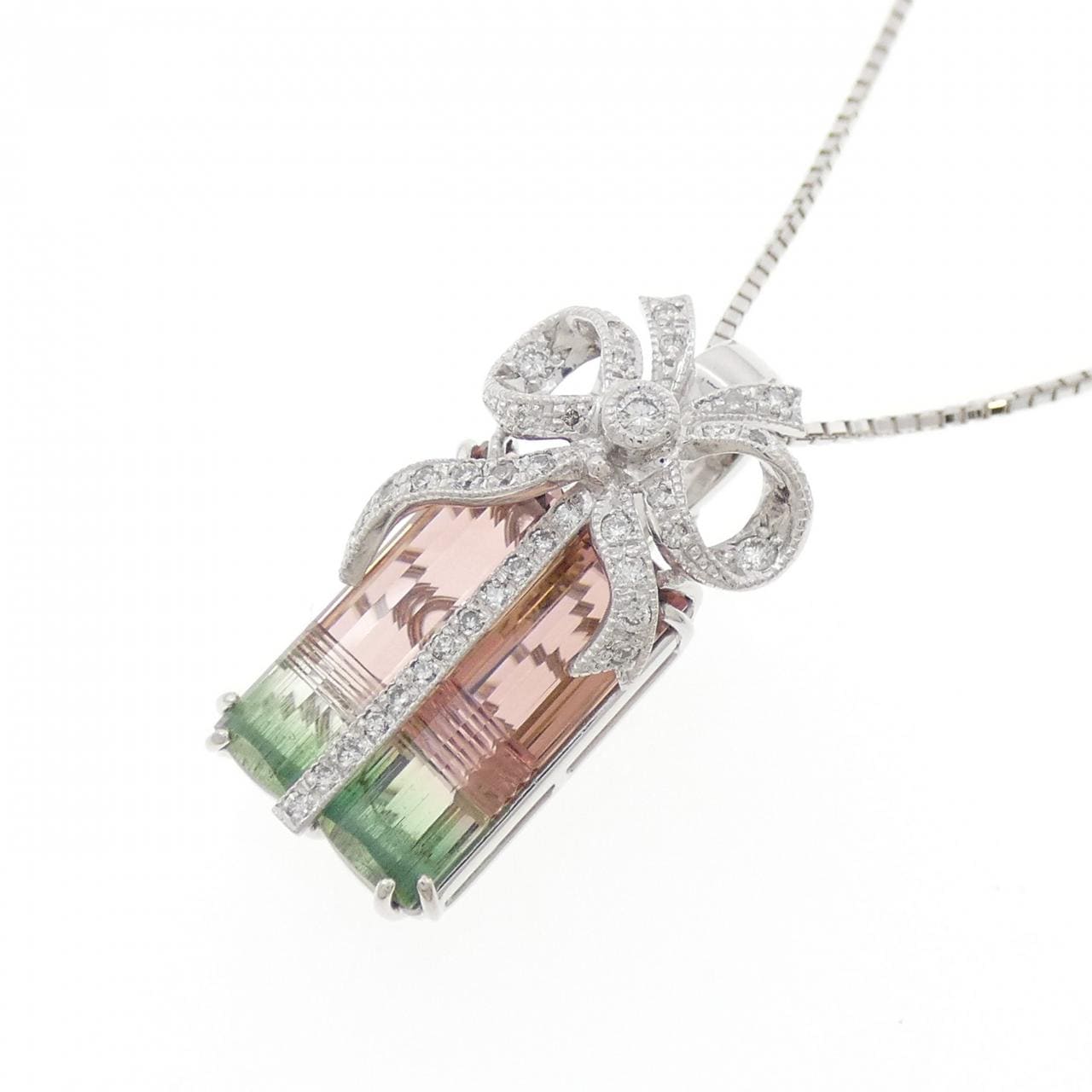 K18WG トルマリン ネックレス 6.41CT