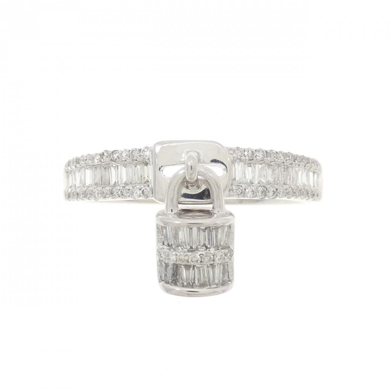 K18WG カデナ ダイヤモンド リング 0.40CT