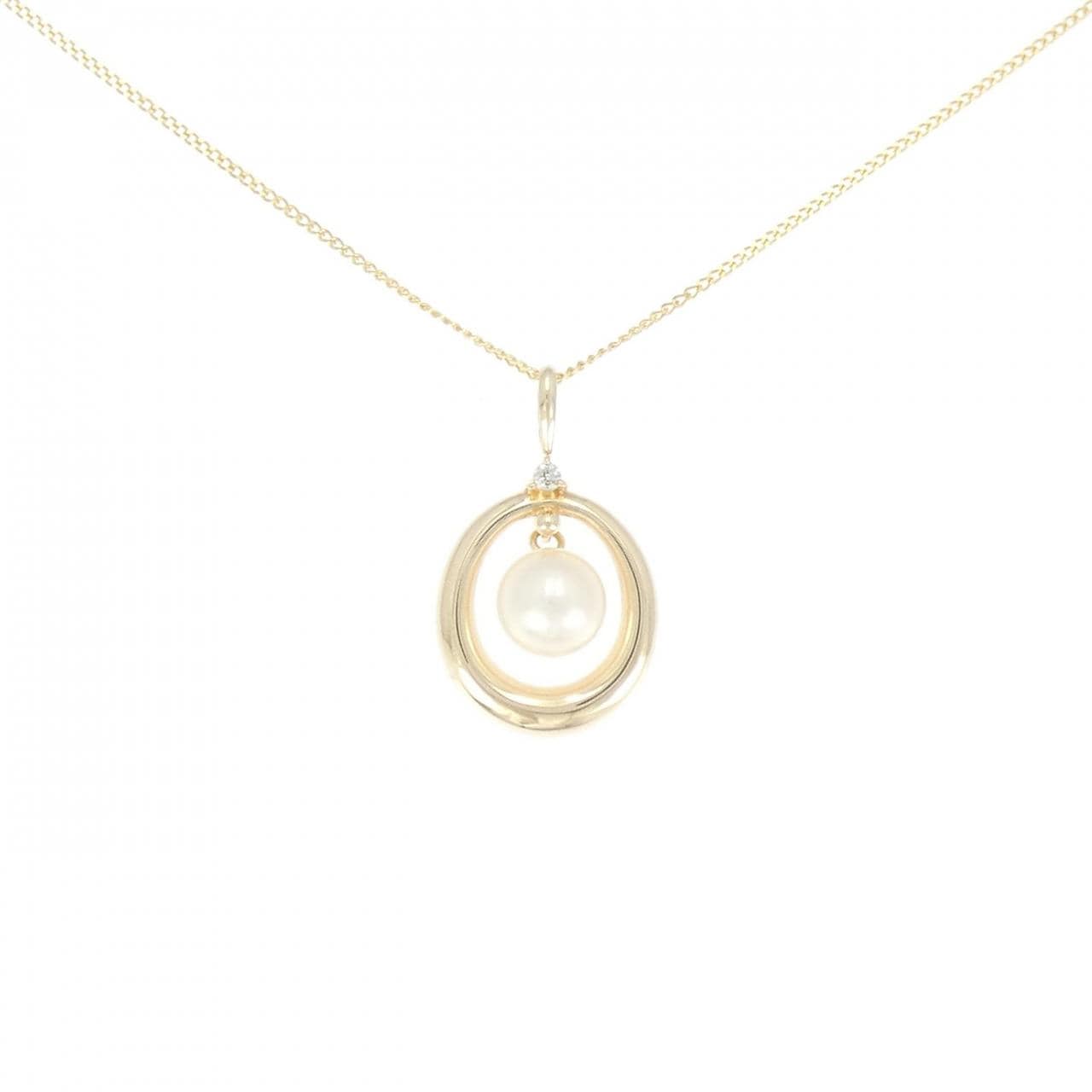 14K 黄金/585 Akoya珍珠项链 6.5 毫米