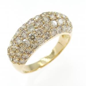 K18YG パヴェ ダイヤモンド リング 2.00CT