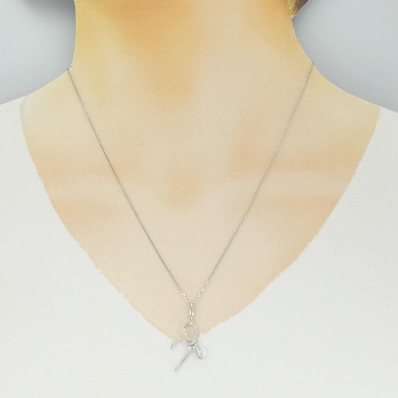 K18WG ダイヤモンド ネックレス 0.29CT
