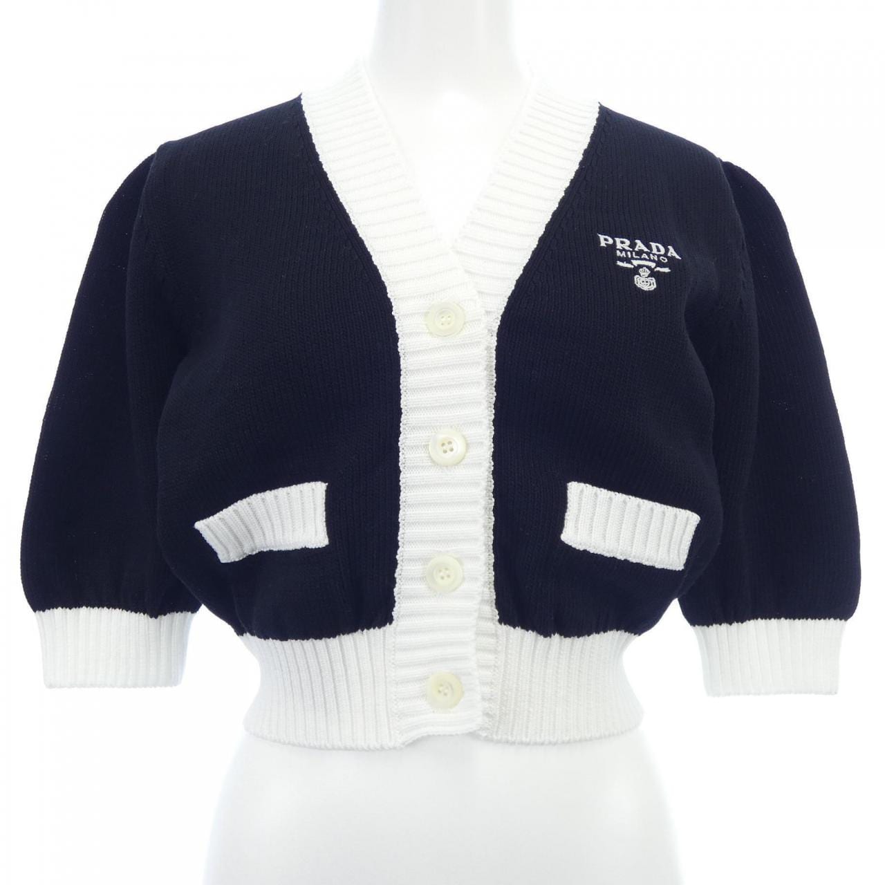 プラダ PRADA クロップド セミラグランショルダー P25I04 S211 1ZO5 カーディガン