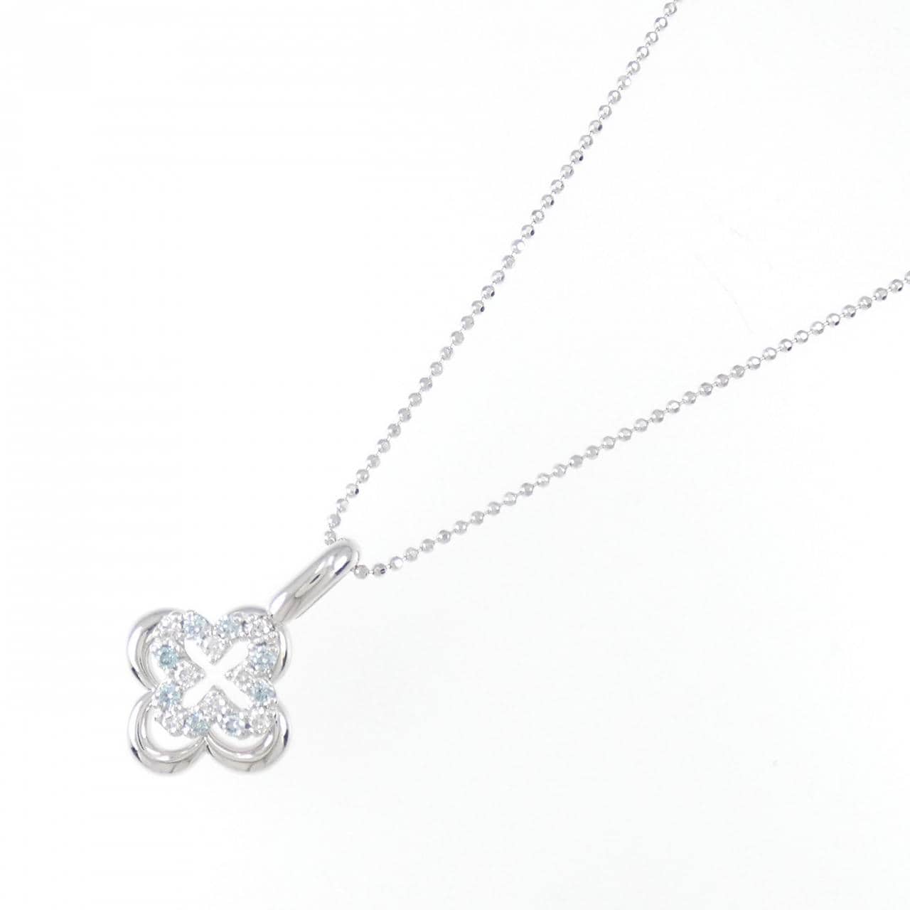 K18WG Clover Diamond Necklace 0.22CT