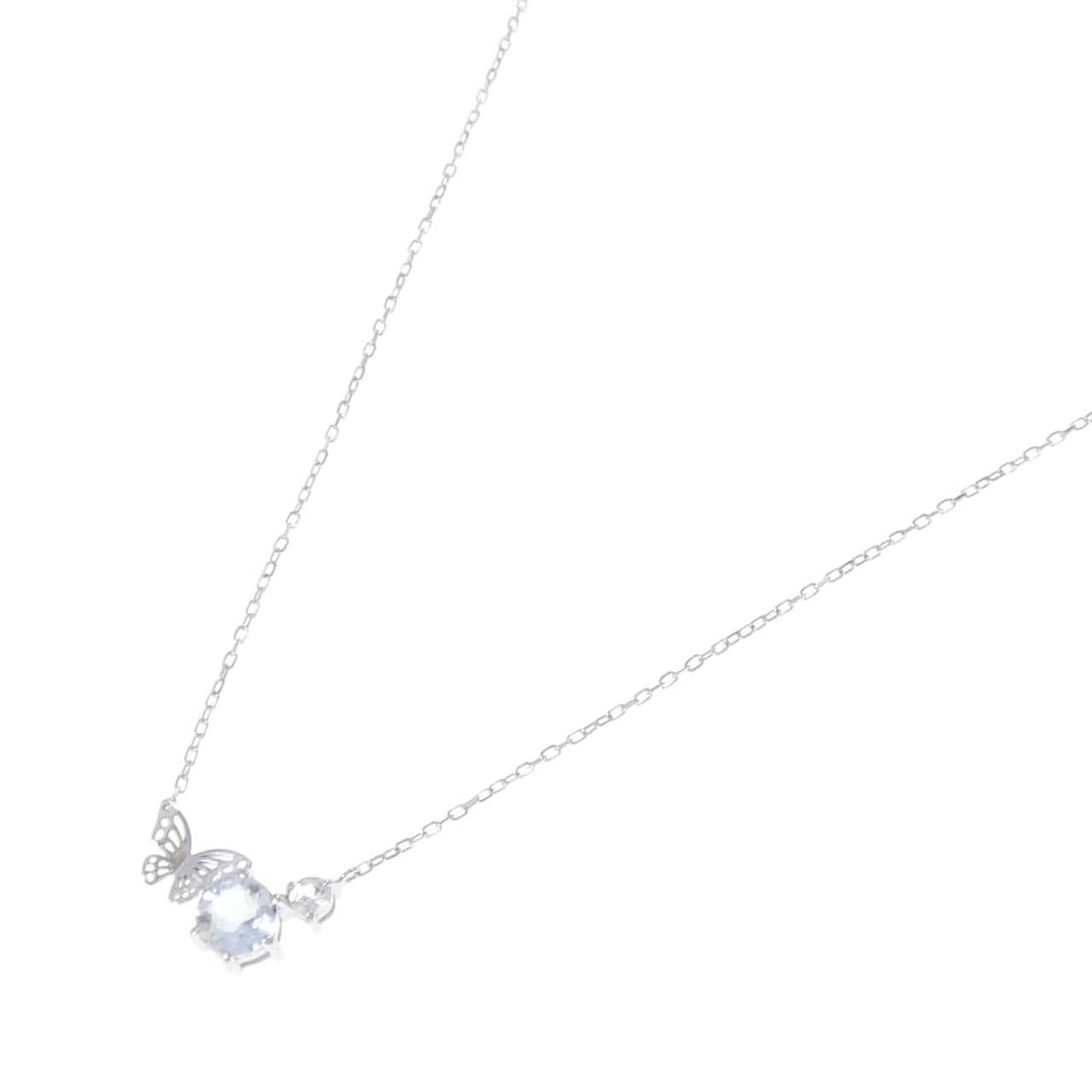 K10WG バタフライ アクアマリン ネックレス
