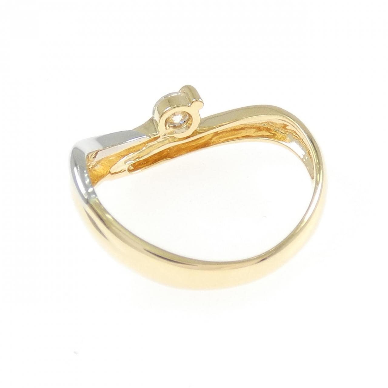 K18YG/PT900 ダイヤモンド リング 0.18CT