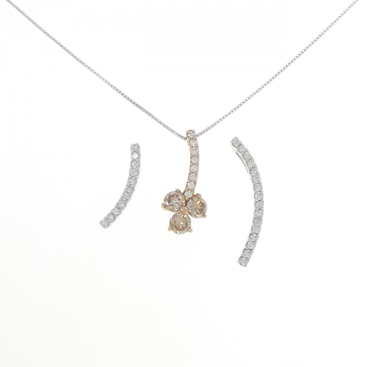 K18WG/K18PG 2WAY ダイヤモンド ネックレス 1.00CT