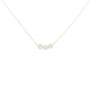 【リメイク】K18YG スリーストーン ダイヤモンド ネックレス 0.10CT