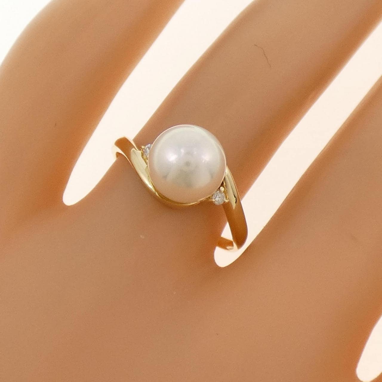 K18YG アコヤパール リング 7.7mm