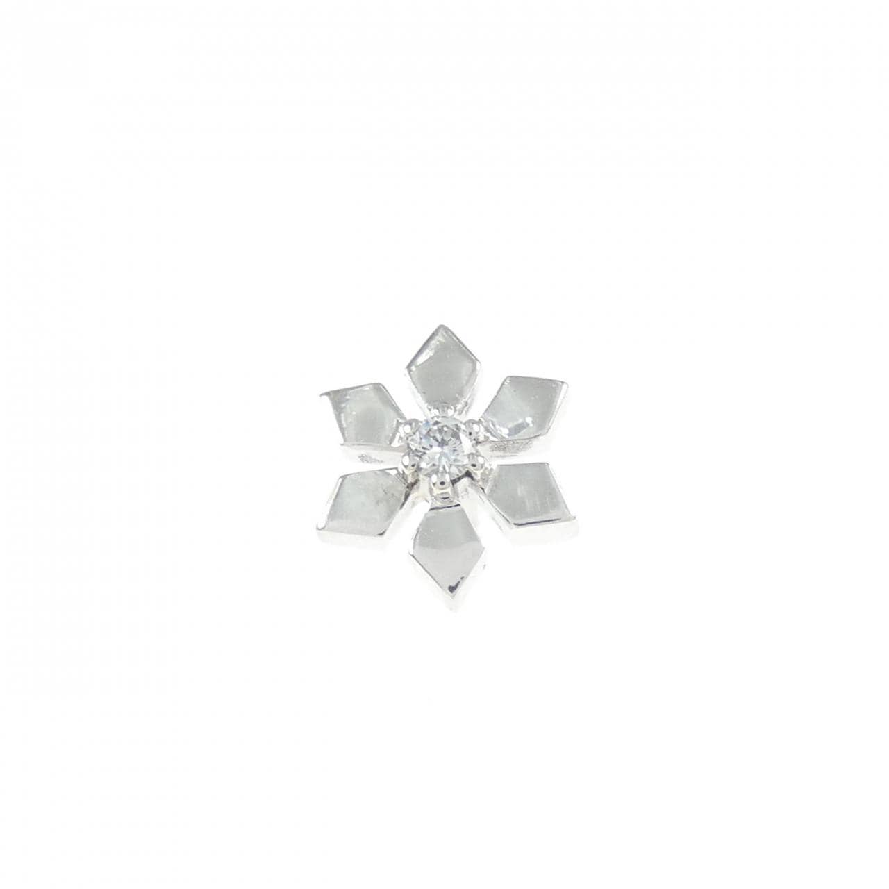 K18WG/K14WG ダイヤモンド ピアス 0.05CT 片耳