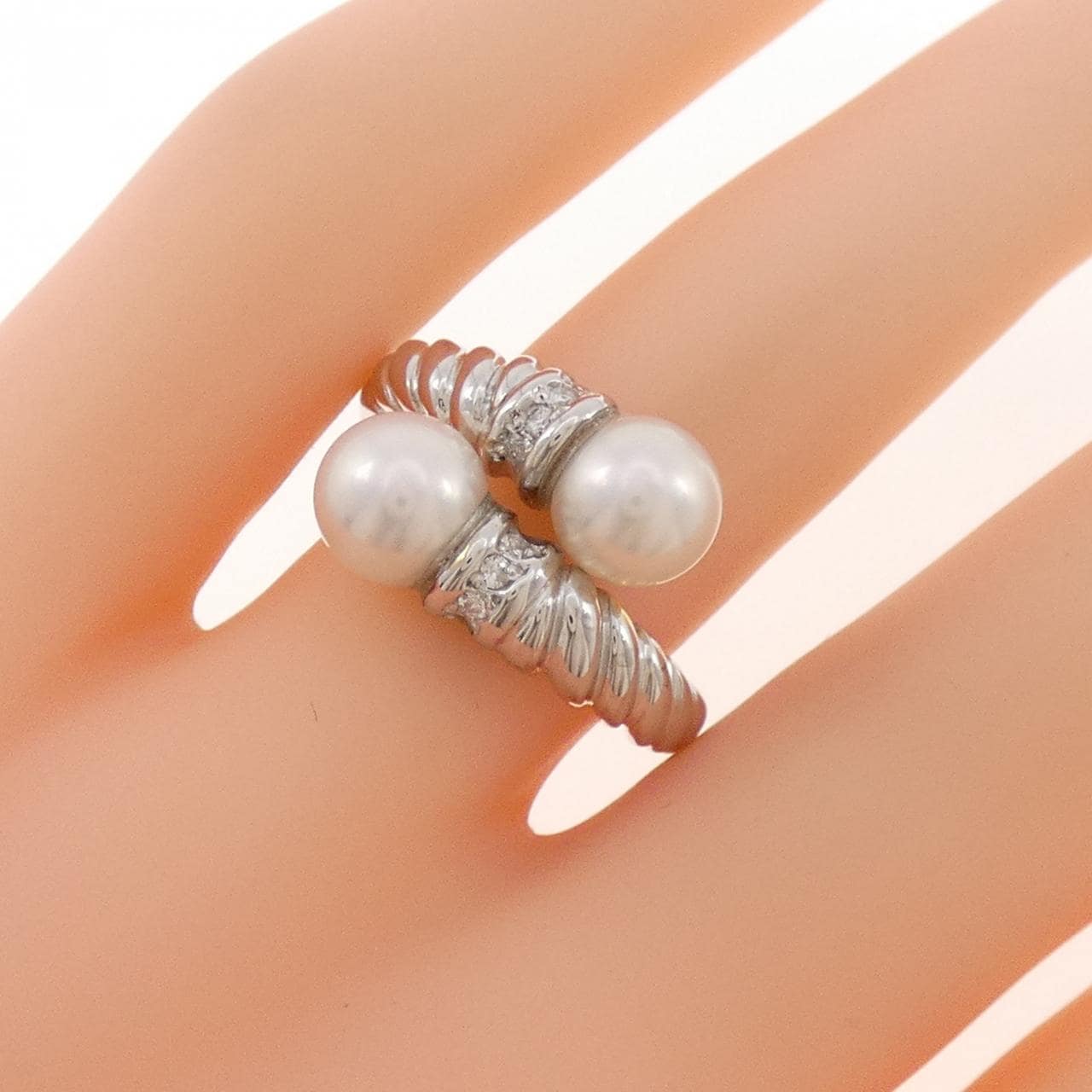 K18WG アコヤパール リング