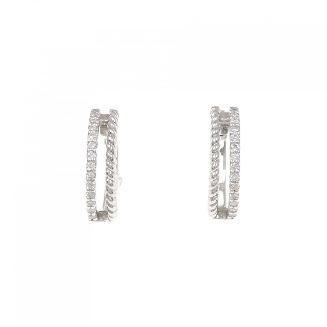 K10WG ダイヤモンド ピアス 0.10CT