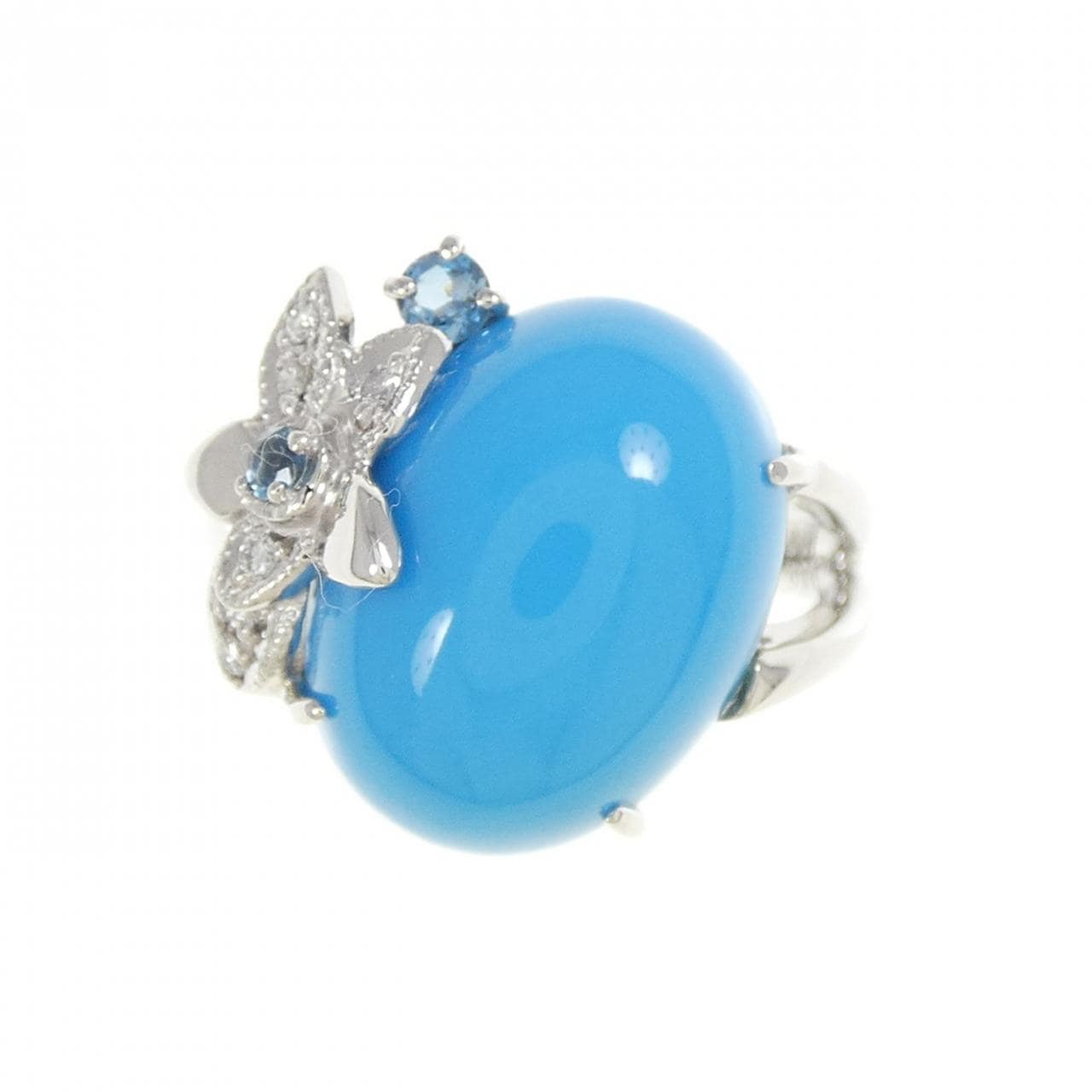 K18WG ターコイズ リング 8.60CT