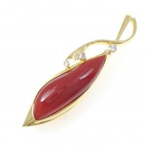 K18YG サンゴ ブローチ