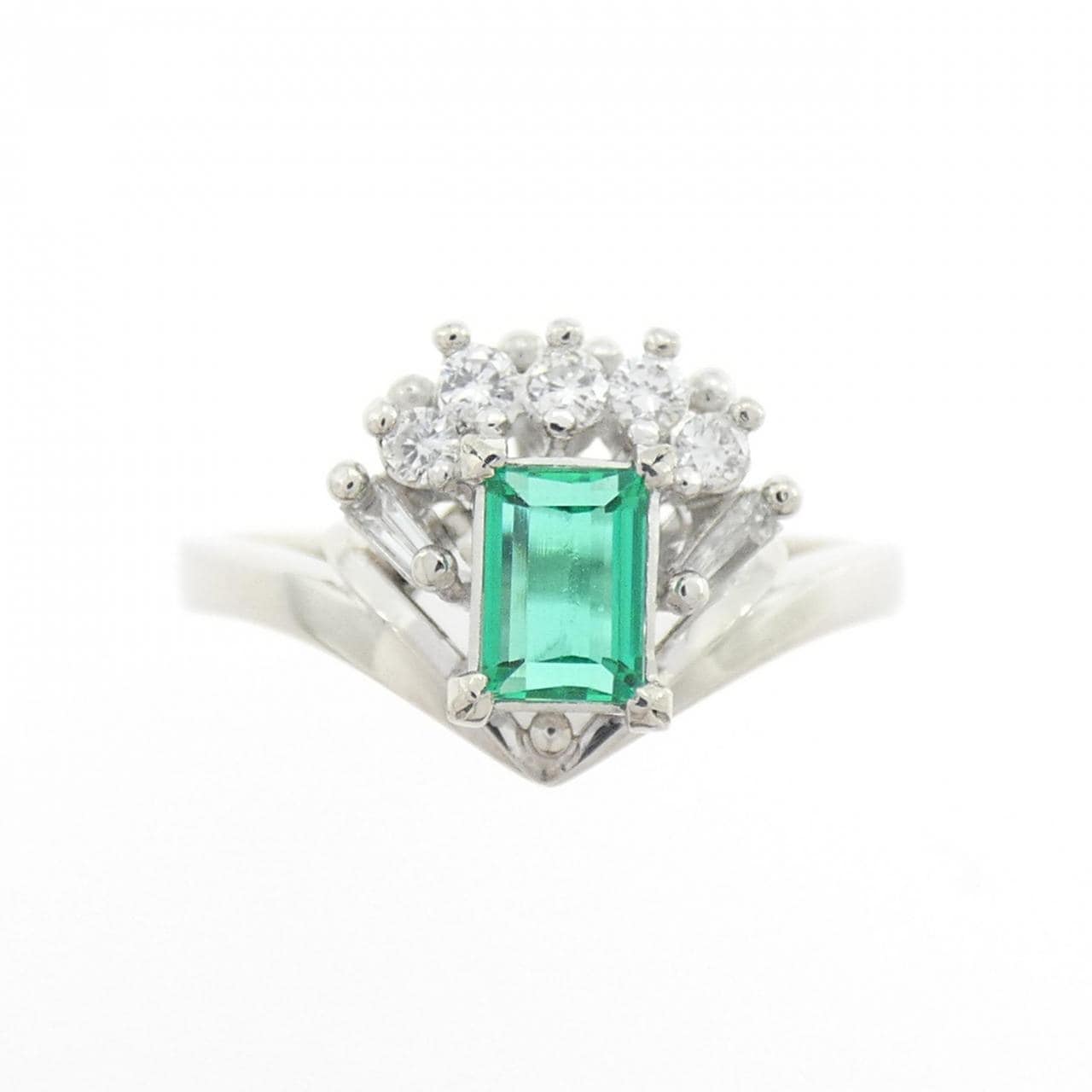 PT900 エメラルド リング 0.36CT