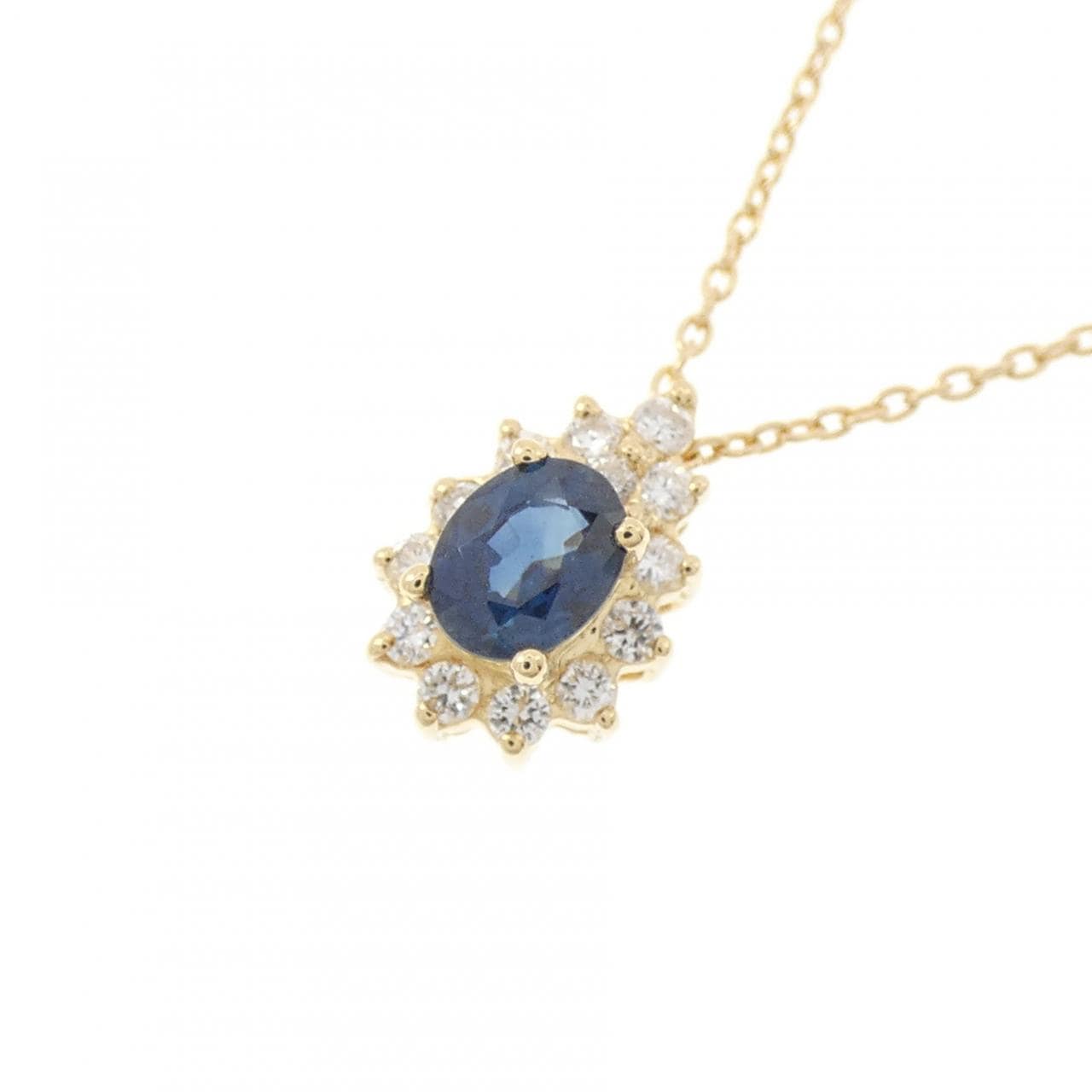 18KYG/K18YG サファイヤ ネックレス 0.452CT