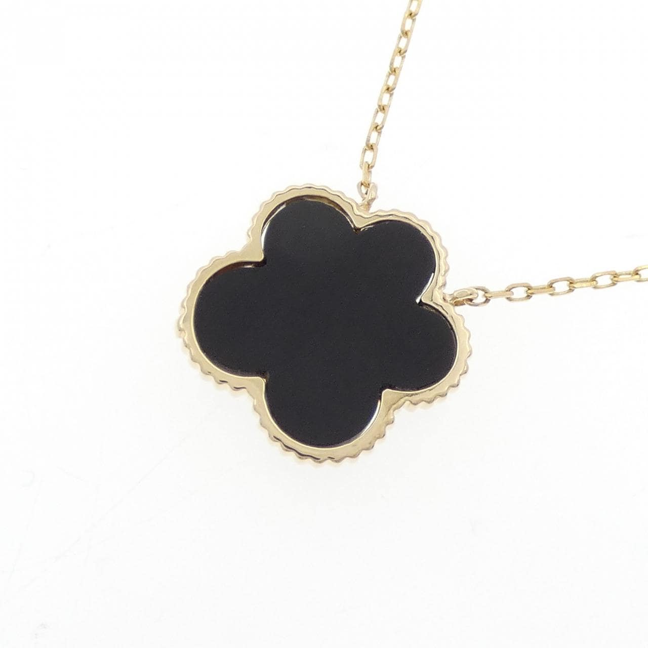 K18YG フラワー オニキス ネックレス