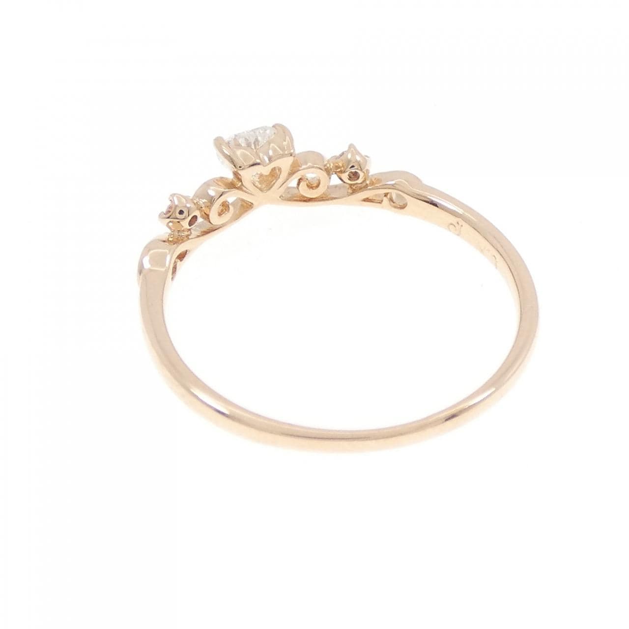 K10PG ハート ダイヤモンド リング 0.12CT