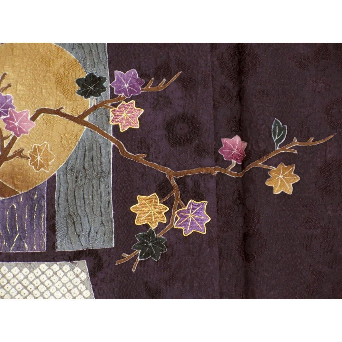 [Unused items] Visiting Kimono with Yuzen Gold Coloring and Shibori Embroidery