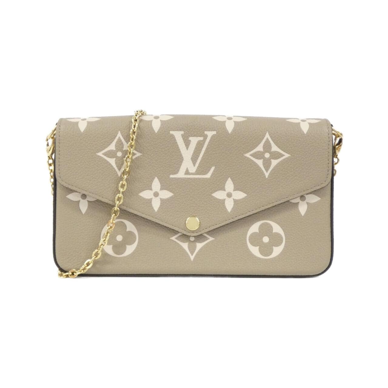 LOUIS VUITTON双色Monogram Empreinte Pochette Félicie M69977 单肩包