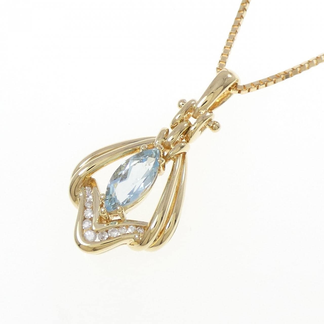 K18YG ブルートパーズ ネックレス