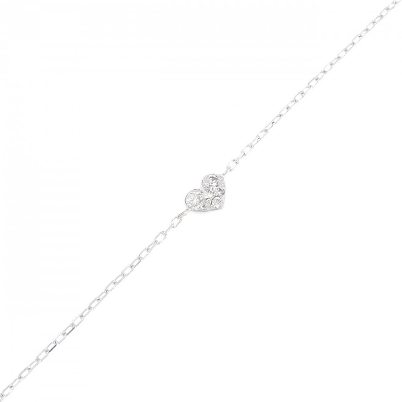 K10WG ハート キュービック ブレスレット