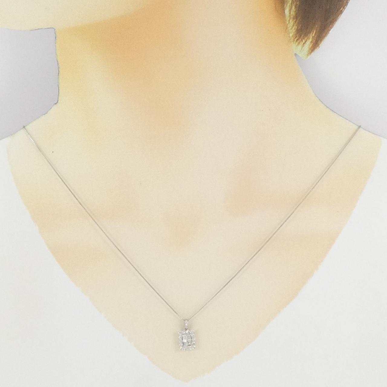 【新品】PT900/PT850 ダイヤモンド ネックレス 0.50CT