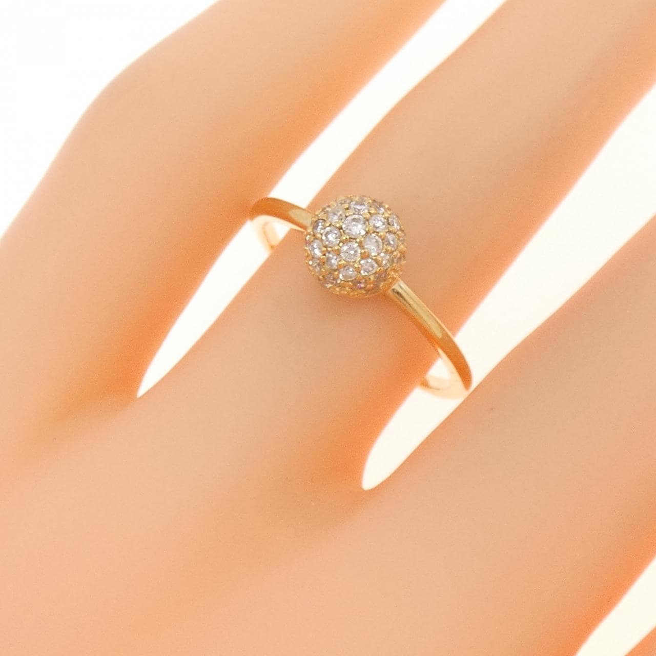 【リメイク】K18YG パヴェ ダイヤモンド リング 0.30CT